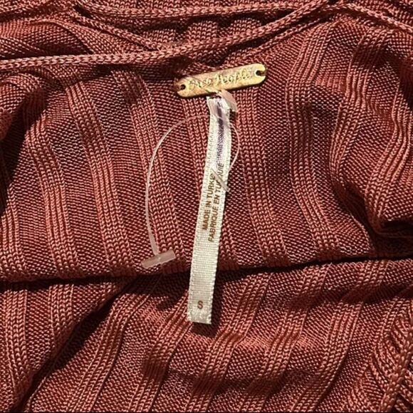 NWOT Free People Hits Different Lace-Up Top in Rusted Coral Sz S - Picture 12 of 12